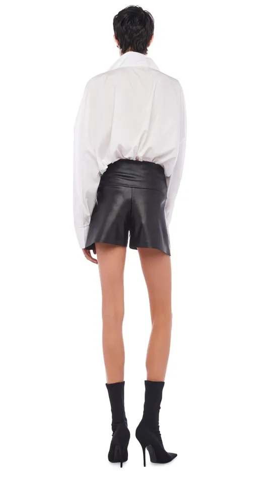Norma Kamali Bottoms STRAIGHT LEG SHORT Black 8211 Clothing