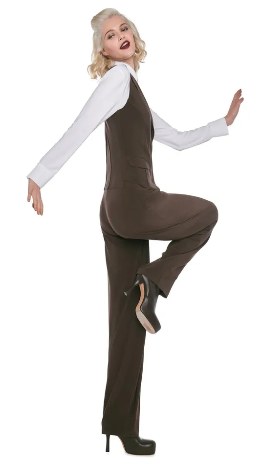 Norma Kamali Bottoms TAPERED PLEATED TROUSER Chocolate 8211 Clothing
