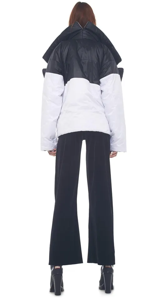 Norma Kamali Coats REVERSIBLE SLEEPING BAG JACKET Blackwhite 8211 Clothing