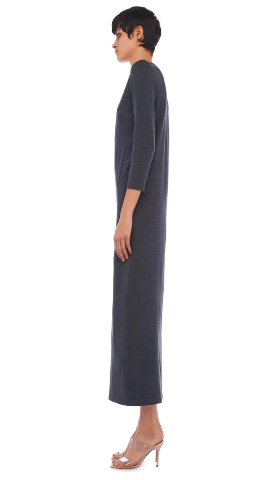 Norma Kamali Dresses 34 SLEEVE TAILORED TERRY GOWN Dark Heather Grey 8211 Clothing Norma Kamali Dresses 34 SLEEVE TAILORED TERRY GOWN Dark Heather Grey 8211 Clothing