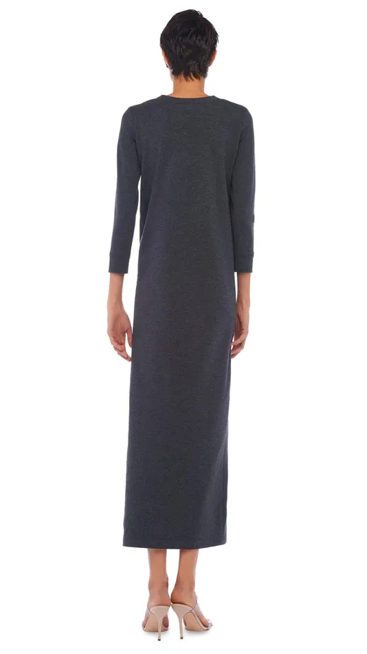 Norma Kamali Dresses 34 SLEEVE TAILORED TERRY GOWN Dark Heather Grey 8211 Clothing Norma Kamali Dresses 34 SLEEVE TAILORED TERRY GOWN Dark Heather Grey 8211 Clothing