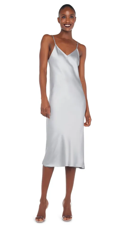 Norma Kamali Dresses BIAS SLIP DRESS Silver 8211 Clothing
