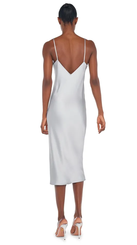 Norma Kamali Dresses BIAS SLIP DRESS Silver 8211 Clothing