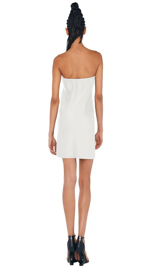 Norma Kamali Dresses BIAS STRAPLESS MINI DRESS Snow White 8211 Clothing