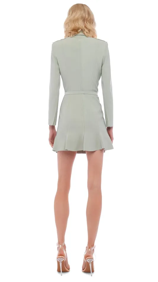 Norma Kamali Dresses SB FISHTAIL MINI DRESS Dried Sage 8211 Clothing