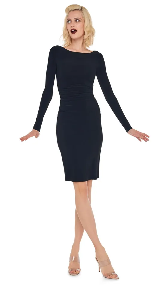 Norma Kamali Dresses SHIRRED WAIST DRESS Black 8211 Clothing
