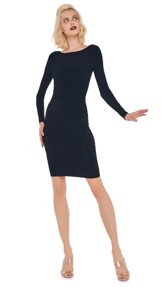 Norma Kamali Dresses SHIRRED WAIST DRESS Black 8211 Clothing