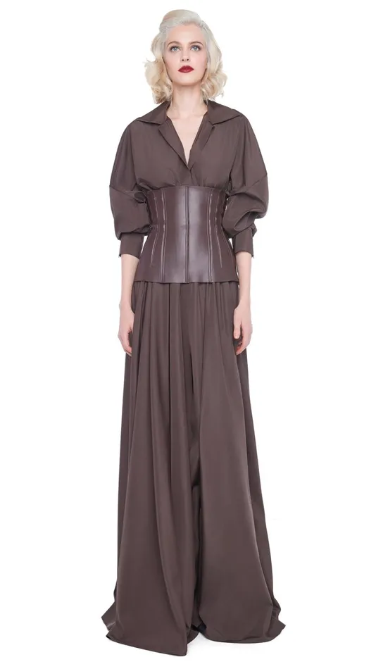 Norma Kamali Dresses SUPER OS BF NK SHIRT FLARED GOWN Chocolate 8211 Clothing Norma Kamali Dresses SUPER OS BF NK SHIRT FLARED GOWN Chocolate 8211 Clothing