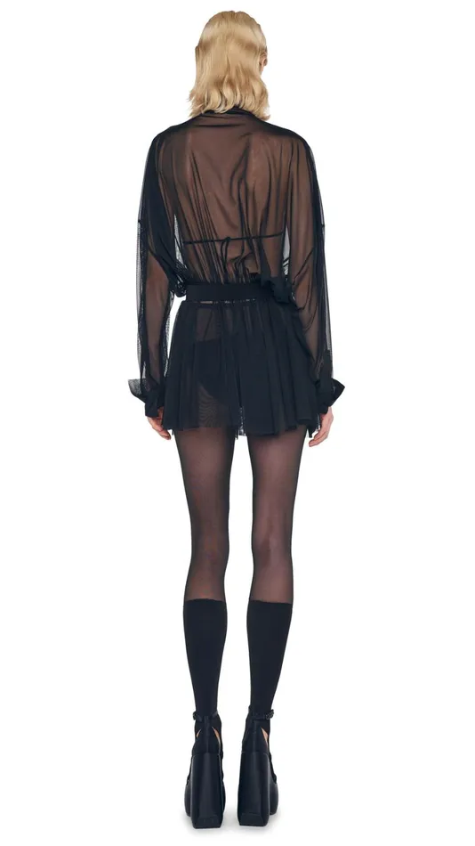 Norma Kamali Dresses SUPER OS BF NK SHIRT MINI DRESS Black 8211 Clothing