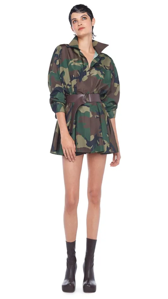 Norma Kamali Dresses SUPER OS BF NK SHIRT MINI DRESS Camo 8211 Clothing