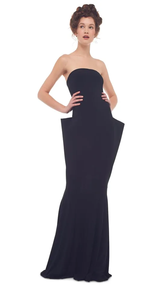 Norma Kamali Dresses WING FISHTAIL GOWN Black 8211 Clothing