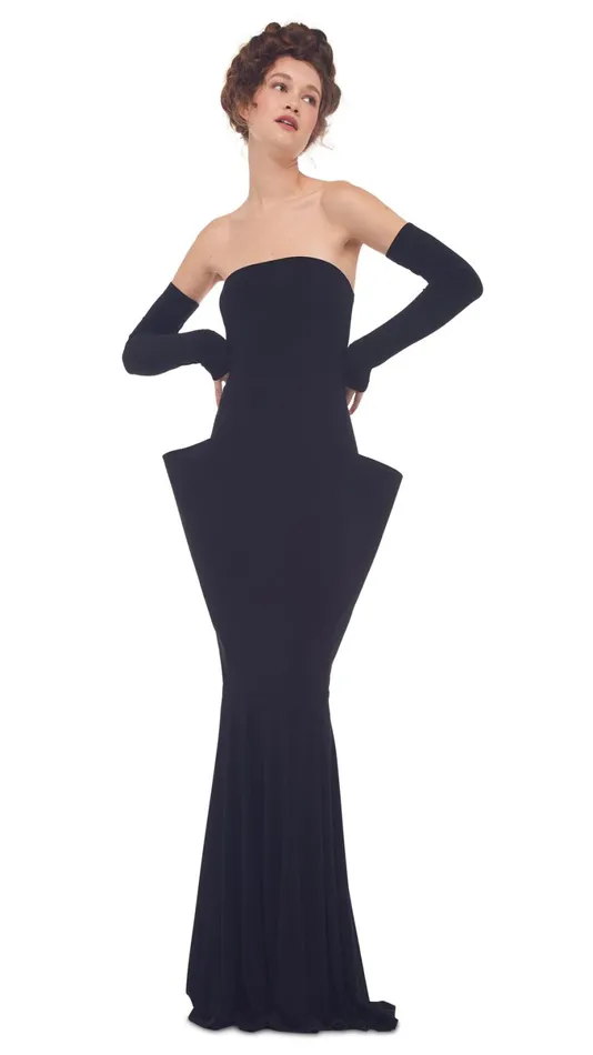 Norma Kamali Dresses WING FISHTAIL GOWN Black 8211 Clothing