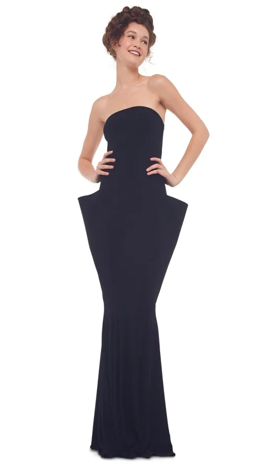 Norma Kamali Dresses WING FISHTAIL GOWN Black 8211 Clothing