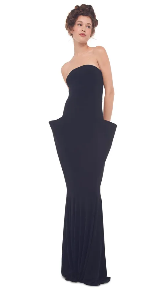 Norma Kamali Dresses WING FISHTAIL GOWN Black 8211 Clothing