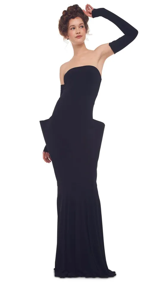 Norma Kamali Dresses WING FISHTAIL GOWN Black 8211 Clothing