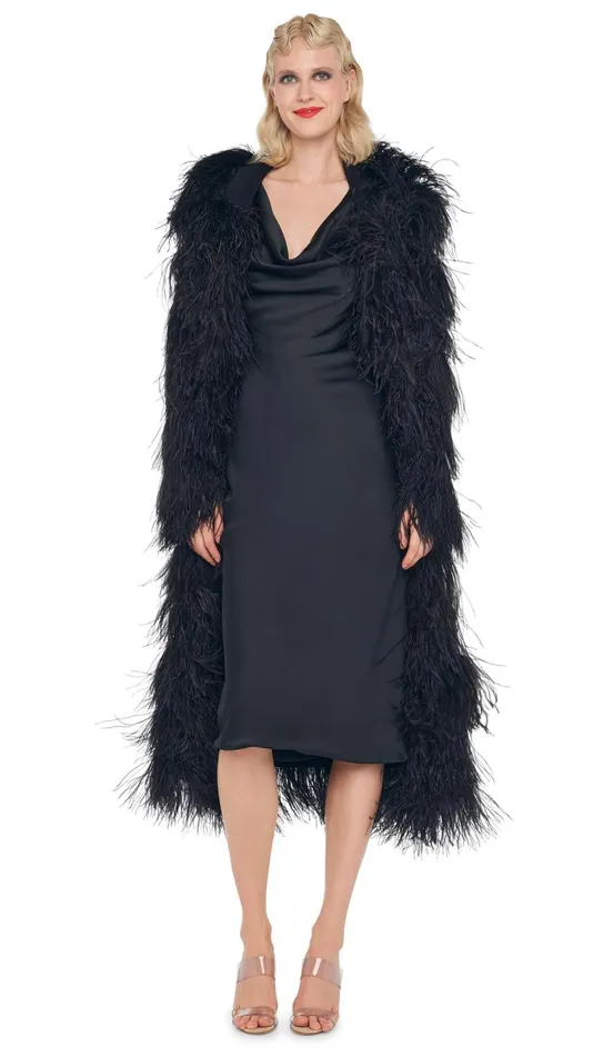 Norma Kamali Jackets ALL OVER FEATHER JACKET Black 8211 Clothing