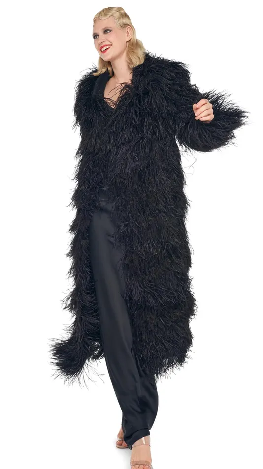 Norma Kamali Jackets ALL OVER FEATHER JACKET Black 8211 Clothing