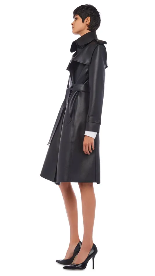 Norma Kamali Jackets DOUBLE BREASTED TRENCH Black 8211 Clothing