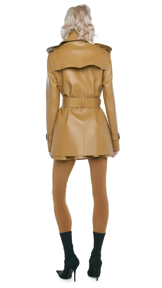 Norma Kamali Jackets DOUBLE BREASTED TRENCH MINI Woods 8211 Clothing