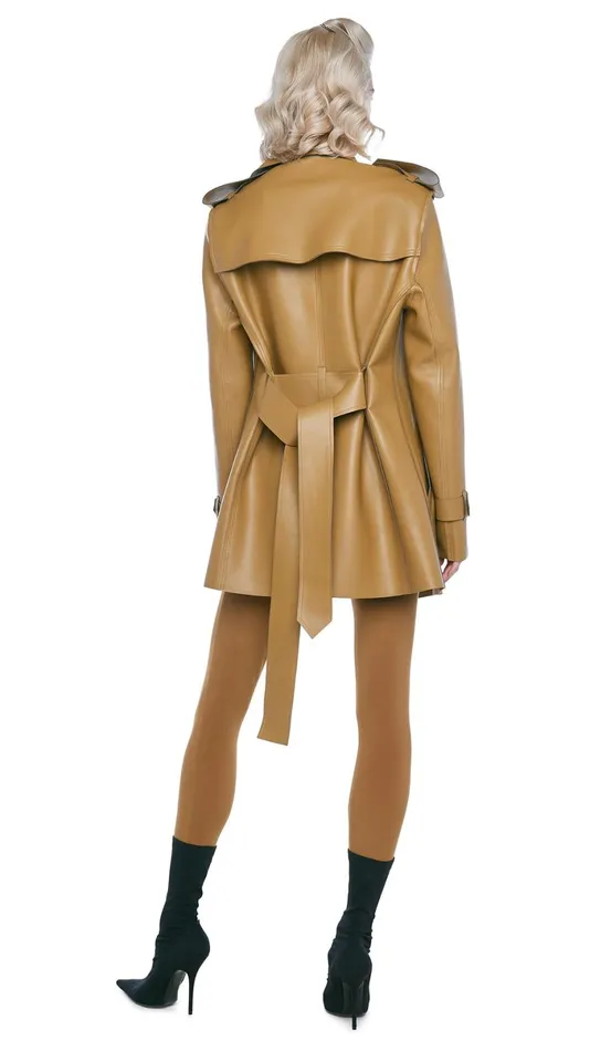 Norma Kamali Jackets DOUBLE BREASTED TRENCH MINI Woods 8211 Clothing