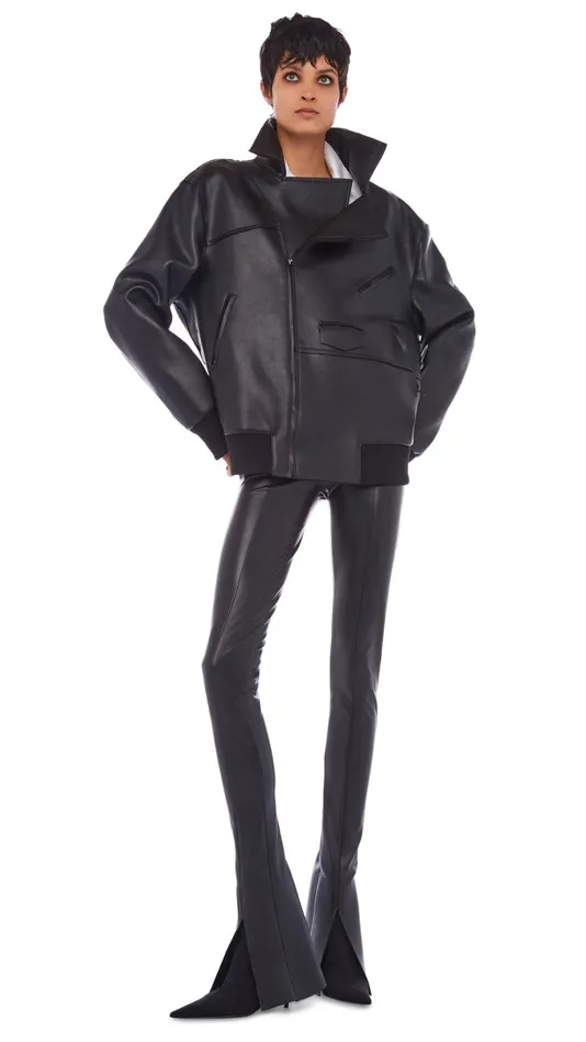 Norma Kamali Jackets OVERSIZED MOTO JACKET Black 8211 Clothing