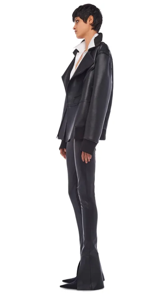 Norma Kamali Jackets OVERSIZED MOTO JACKET Black 8211 Clothing