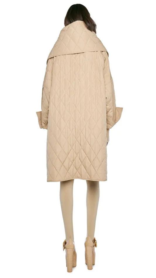 Norma Kamali Jackets OVERSIZED SIDE SNAP JACKET Sand 8211 Clothing