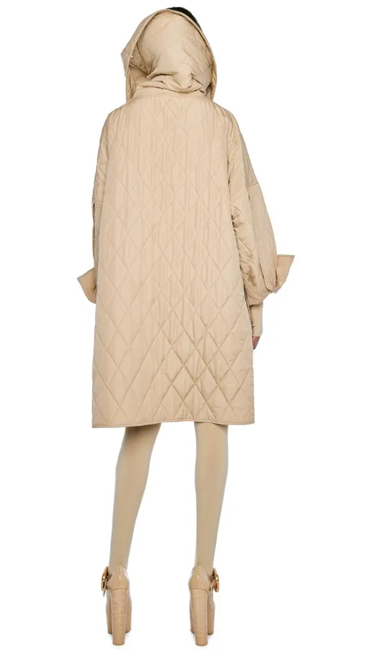 Norma Kamali Jackets OVERSIZED SIDE SNAP JACKET Sand 8211 Clothing