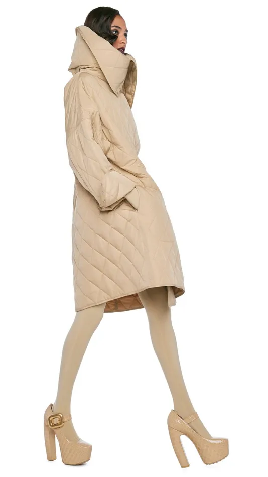 Norma Kamali Jackets OVERSIZED SIDE SNAP JACKET Sand 8211 Clothing
