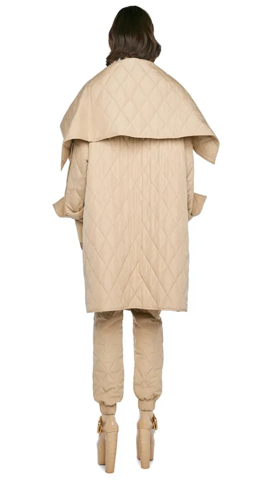 Norma Kamali Jackets OVERSIZED SIDE SNAP JACKET Sand 8211 Clothing