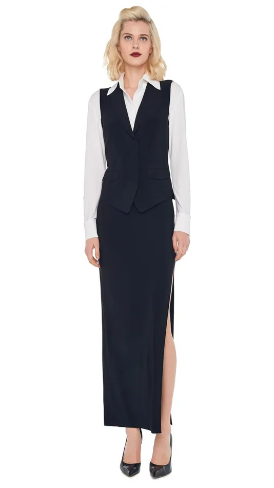 Norma Kamali Jackets VEST WITH LAPEL Black 8211 Clothing