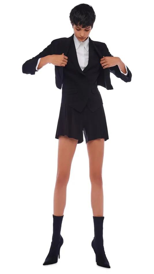 Norma Kamali Jackets VEST WITH LAPEL Black 8211 Clothing