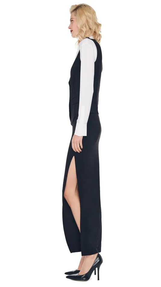 Norma Kamali Jackets VEST WITH LAPEL Black 8211 Clothing