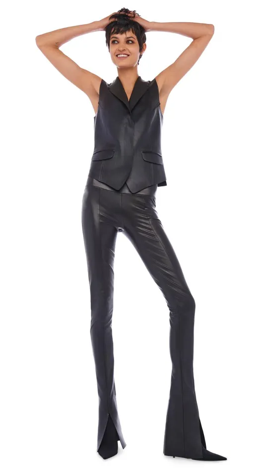 Norma Kamali Jackets VEST WITH LAPEL Black 8211 Clothing