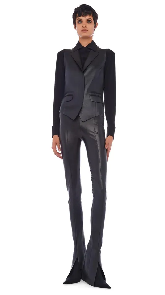 Norma Kamali Jackets VEST WITH LAPEL Black 8211 Clothing