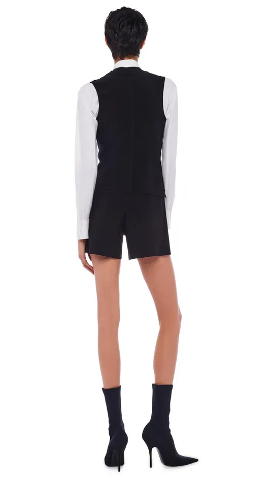 Norma Kamali Jackets VEST WITH LAPEL Black 8211 Clothing