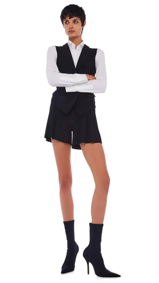 Norma Kamali Jackets VEST WITH LAPEL Black 8211 Clothing