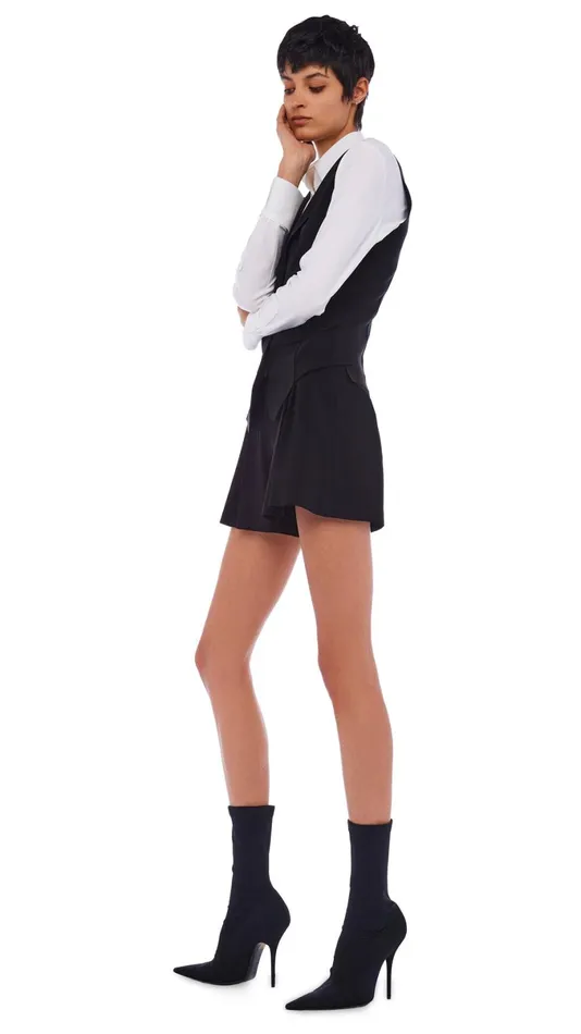 Norma Kamali Jackets VEST WITH LAPEL Black 8211 Clothing
