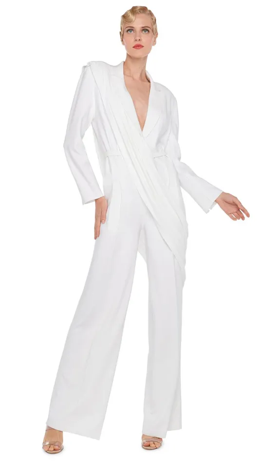 Norma Kamali Jumpsuits SB STRAIGHT LEG JUMPSUITMEDIUM DRAPE Snow Whitesnow White 8211 Clothing Norma Kamali Jumpsuits SB STRAIGHT LEG JUMPSUITMEDIUM DRAPE Snow Whitesnow White 8211 Clothing