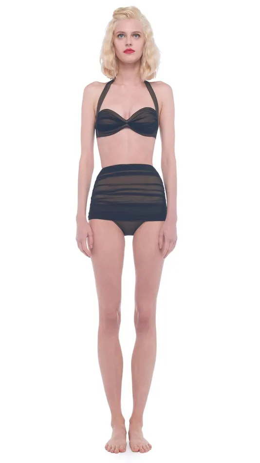 Norma Kamali Swimwear BILL BOTTOM Black Mesh 8211 Clothing