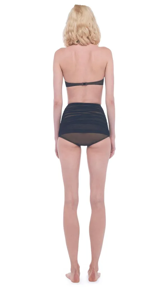 Norma Kamali Swimwear BILL BOTTOM Black Mesh 8211 Clothing