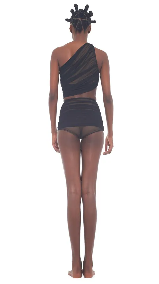 Norma Kamali Swimwear BILL BOTTOM Black Mesh 8211 Clothing
