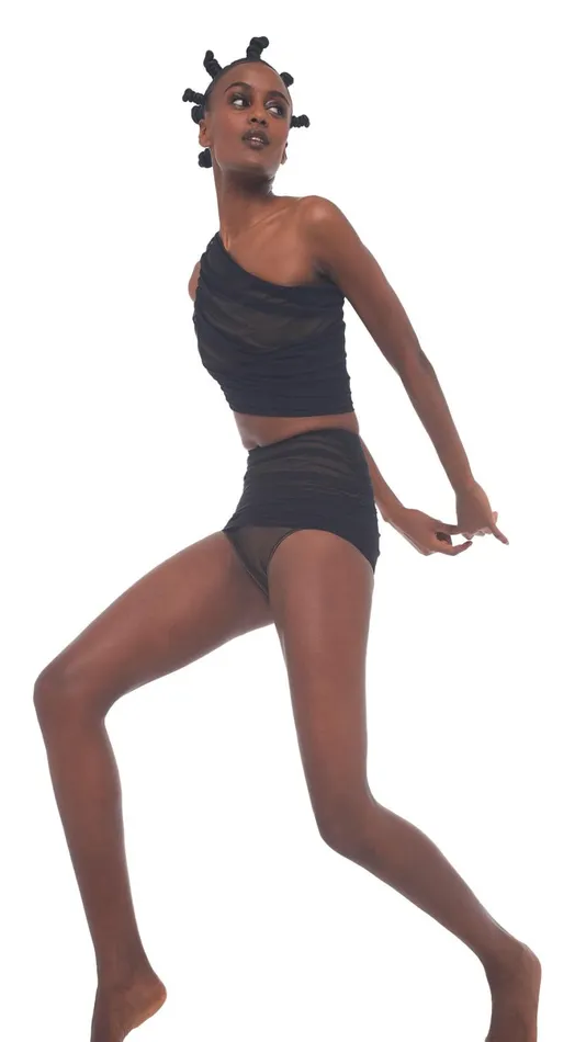 Norma Kamali Swimwear BILL BOTTOM Black Mesh 8211 Clothing