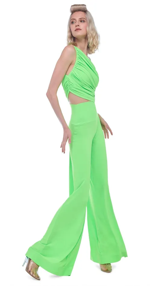 Norma Kamali Swimwear ELEPHANT PANT Neon Green 8211 Clothing