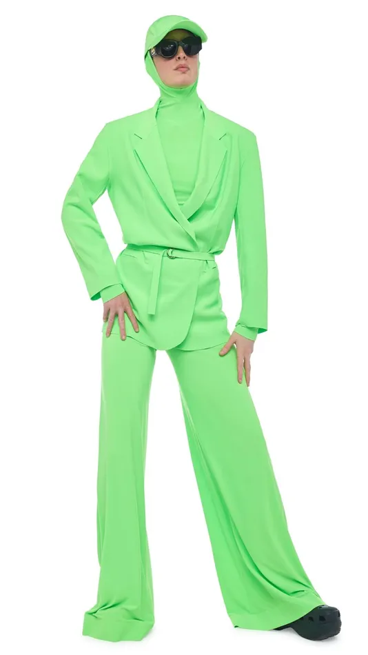 Norma Kamali Swimwear ELEPHANT PANT Neon Green 8211 Clothing