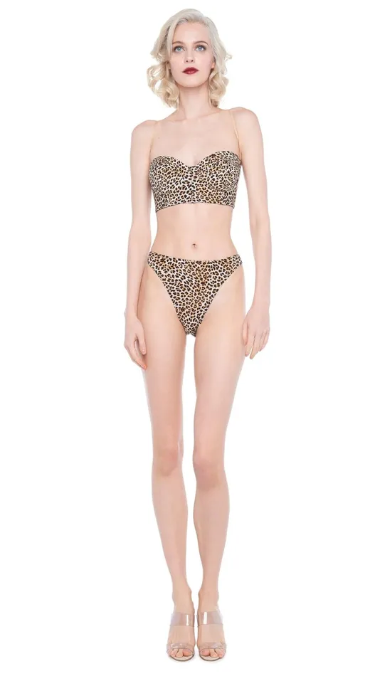 Norma Kamali Swimwear LUCA BOTTOM Bb Leopard 8211 Clothing