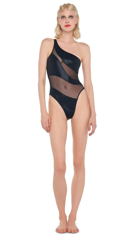 Norma Kamali Swimwear SNAKE MESH MIO Blackblack Mesh 8211 Clothing