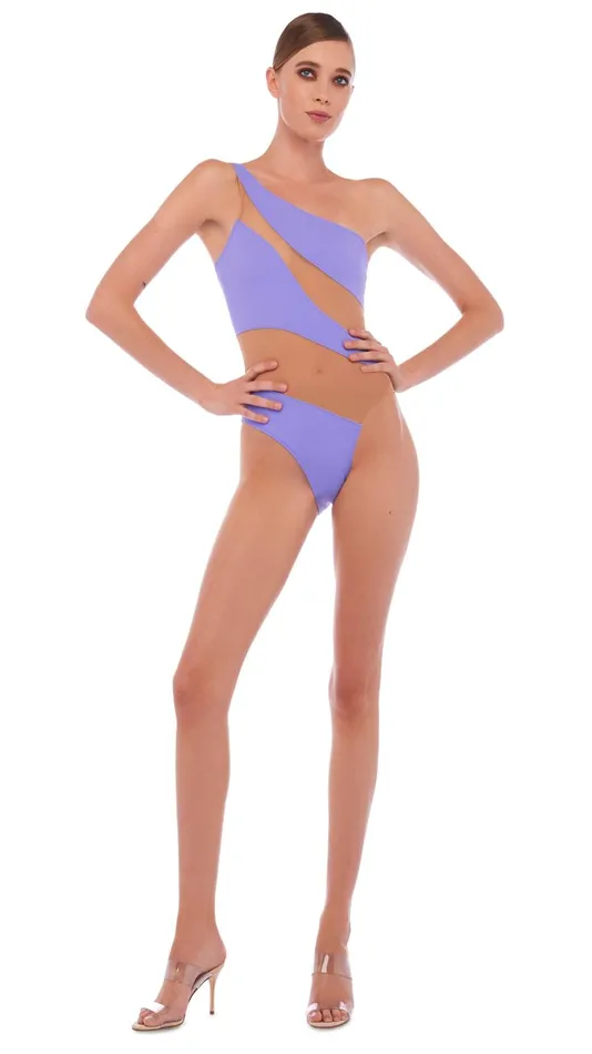 Norma Kamali Swimwear SNAKE MESH MIO Lilac 8211 Clothing