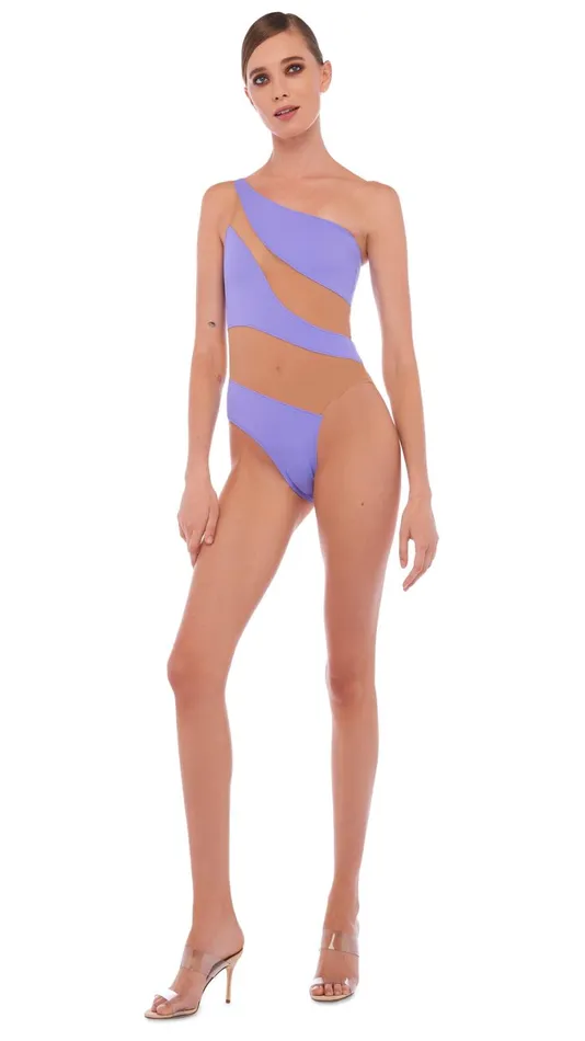 Norma Kamali Swimwear SNAKE MESH MIO Lilac 8211 Clothing