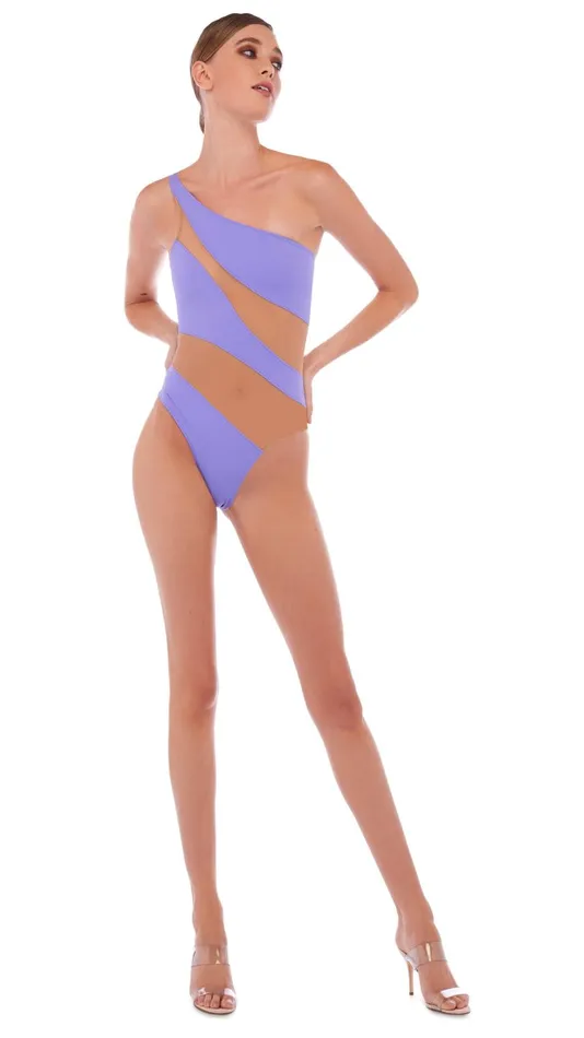 Norma Kamali Swimwear SNAKE MESH MIO Lilac 8211 Clothing